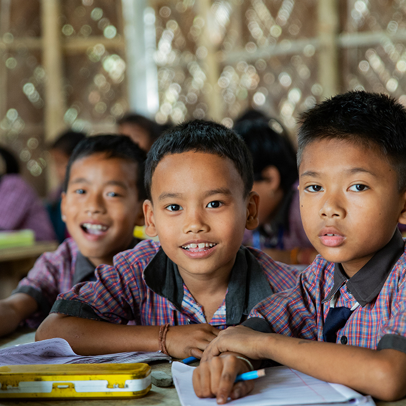 Primary schol students of Bathou Ashram High School during a class session in Medaghat, Baksa, Assam on March 25, 2022. Bathou Ashram High School is private unaided Bodo medium school.