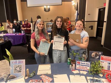 Kylie Smith, 21, an Environmental Studies student at the University of Central Florida, and colleagues organized a voter registration drive for fellow students. 