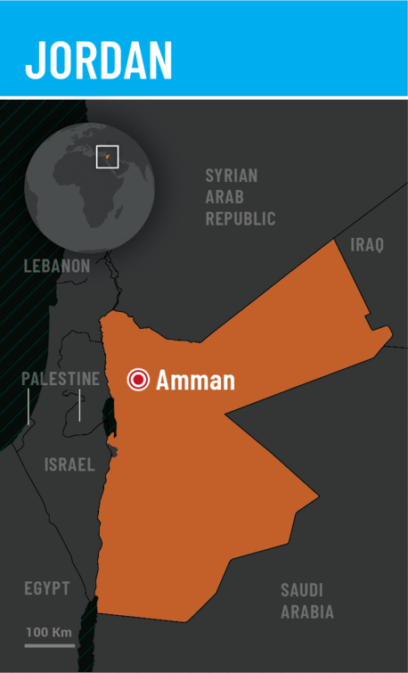 Jordan country locator map