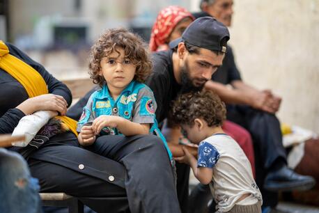 Amir, 4, one of tens of thousands of children displaced from southern Lebanon due to escalating conflict with Israel, is sheltering with his family at Lebanese University in Beirut.