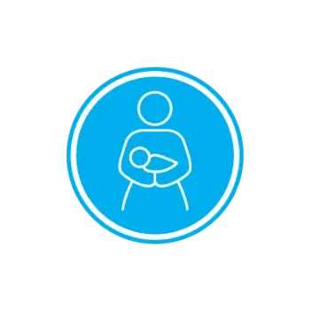 Mother holding baby icon