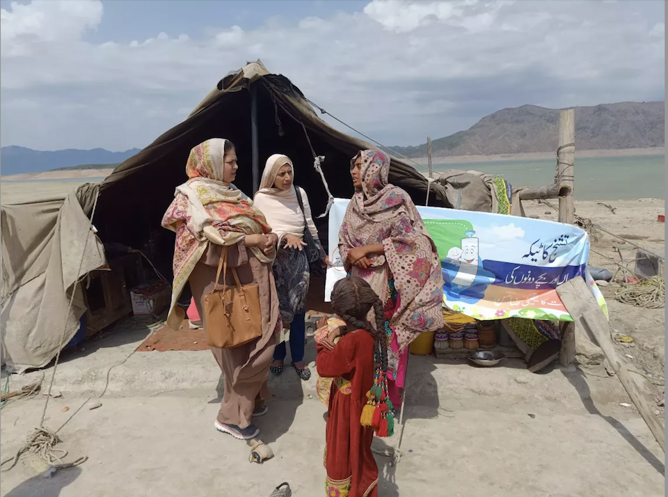 UNICEF-supported female vaccination staff conduct outreach sessions in Khyber Pakhtunkhwa, Pakistan.