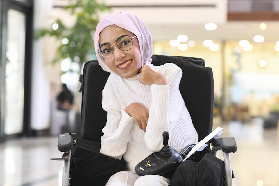 Sundus, 18, a graduate of the Digital Media course in an accredited, market-driven Technical and Vocational Education and Training (TVET) college in Amman, Jordan where she attended on a UNICEF scholarship.