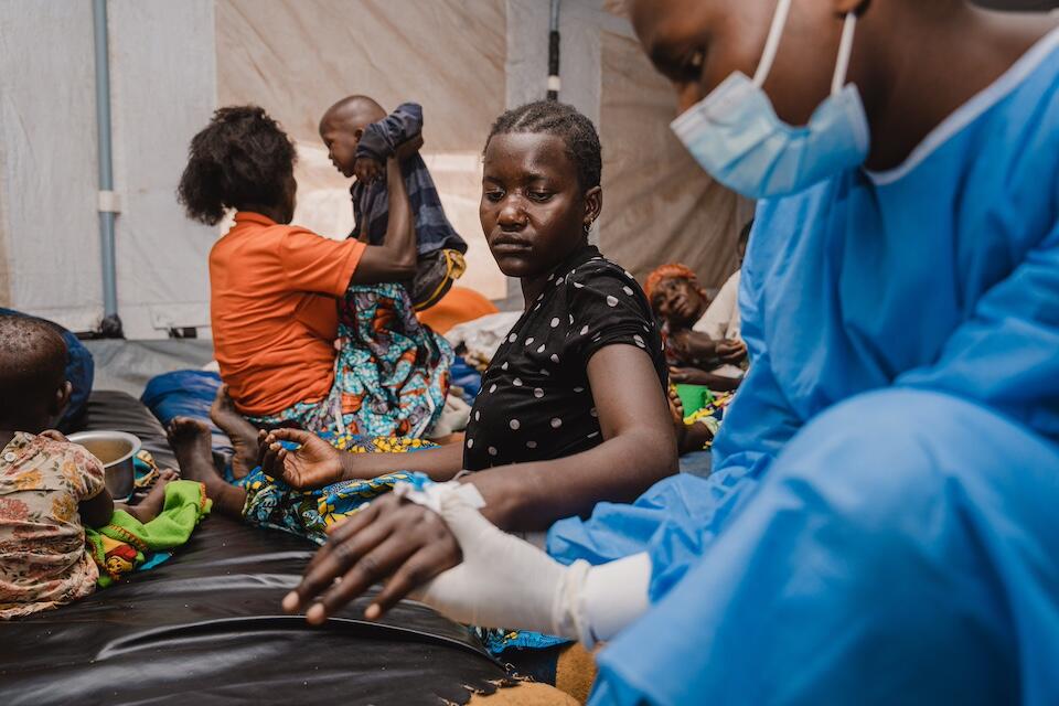 Jemima, 15, receives free care at the UNICEF-supported mpox isolation and treatment unit at Kavumu Hospital in South Kivu province, DR Congo, on Sept. 6, 2024.