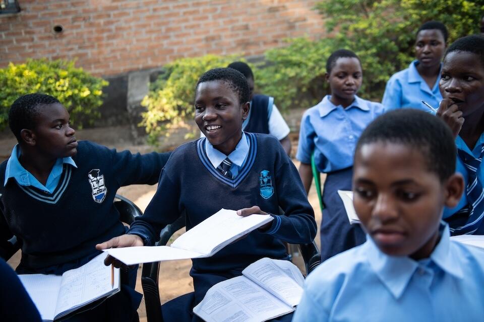 Students at Bandawe Girls' Secondary School in Malawi.