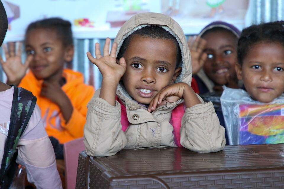 Children learn in an ECW-supported school in the Tigray region of Ethiopia. 