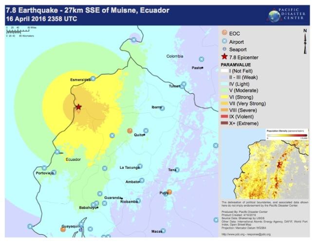 7.8 Earthquake - 27 km sse of Musine, Ecuador