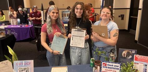 Kylie Smith, 21, an Environmental Studies student at the University of Central Florida, and colleagues organized a voter registration drive for fellow students. 