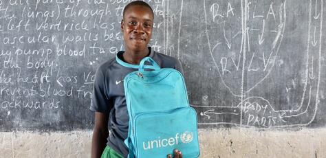 A student pauses during a science lesson in Tana River County, Kenya. 